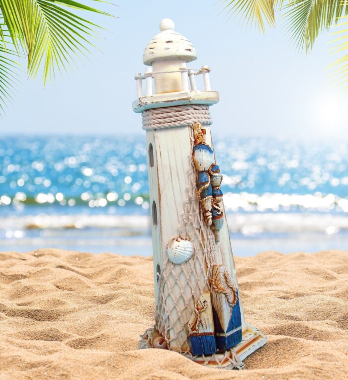 White Wooden Lighthouse - Nautical Decor - Image 5