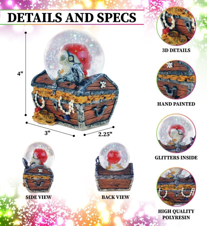 Treasure Box Snowglobe (65Mm) - Pirate Island - Image 2