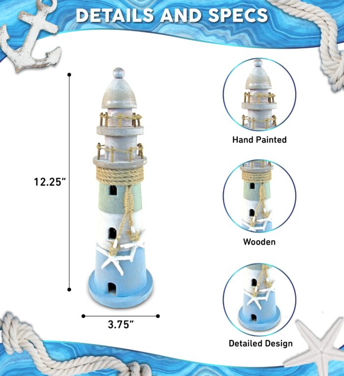 Ocean Breeze Lighthouse - Nautical Decor - Image 2