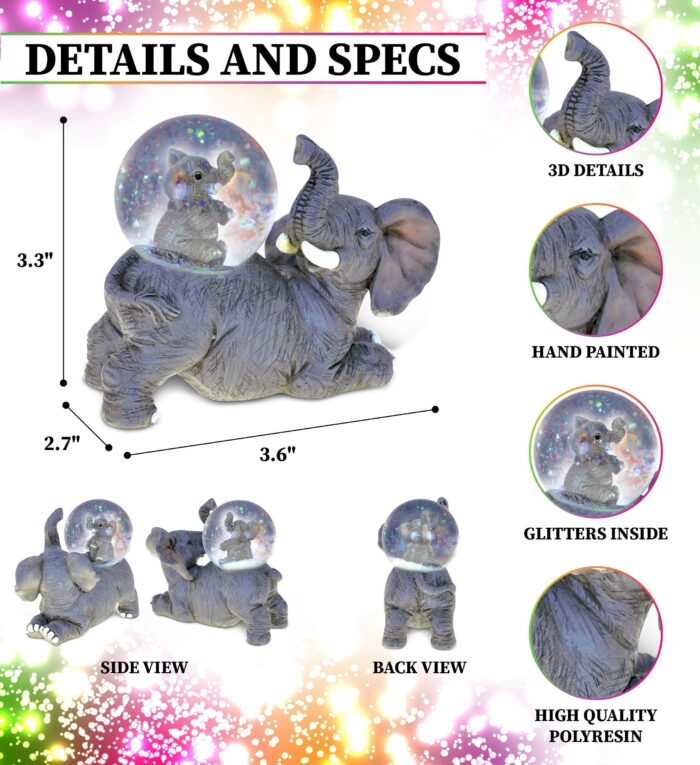 Elephant (45Mm) - Wild Snow Globe - Image 2