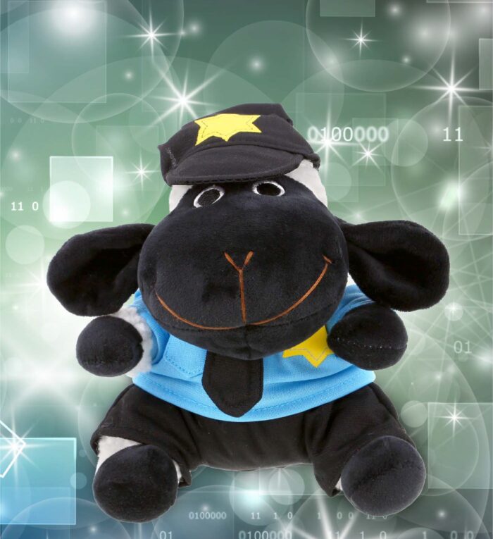 Black Nose Sheep With Police Dress Up Set - 6" Plush - Image 5