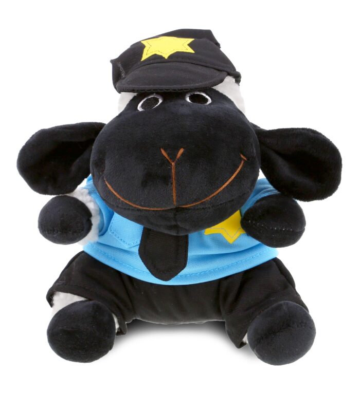 Black Nose Sheep With Police Dress Up Set - 6" Plush