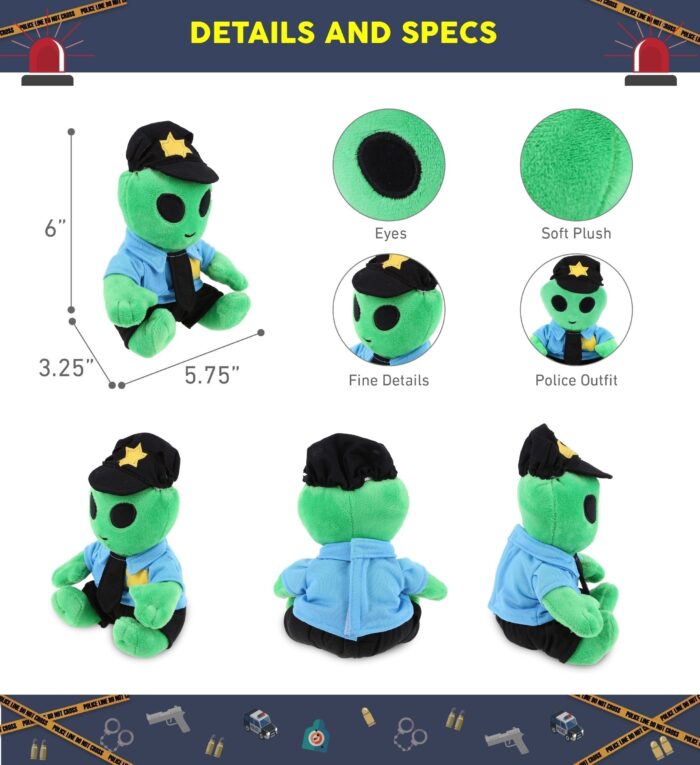 Alien With Police Dress Up Set - 6" Plush - Image 2