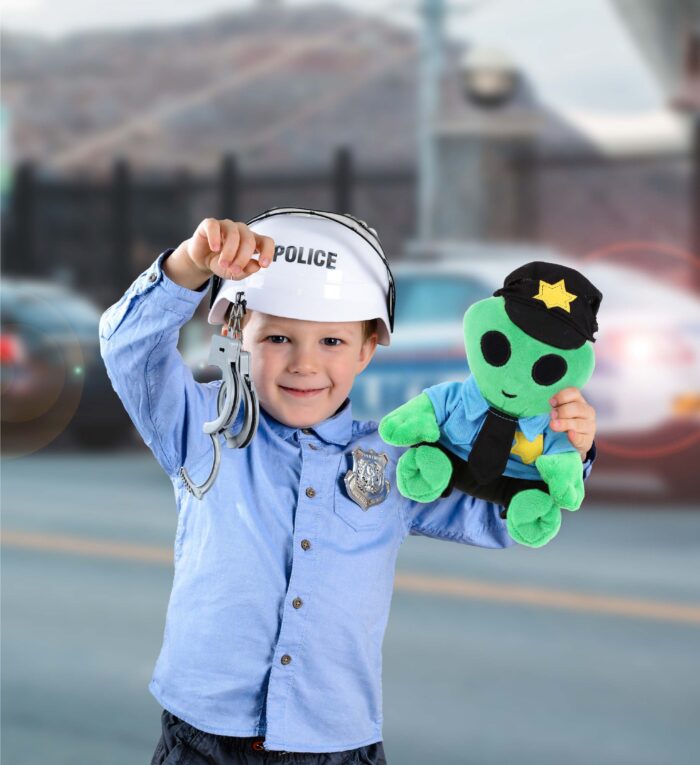 Alien With Police Dress Up Set - 6" Plush - Image 4