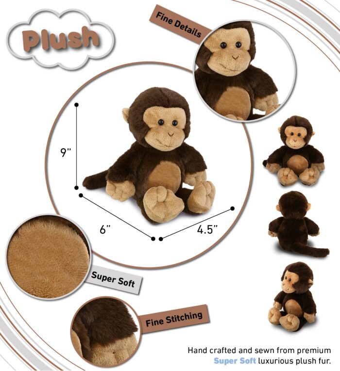 Monkey 9" - Super-Soft Plush - Image 3