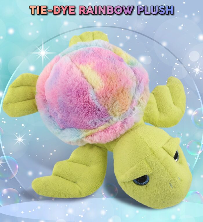 Rainbow Green Sea Turtle 10" - Super-Soft Plush - Image 2