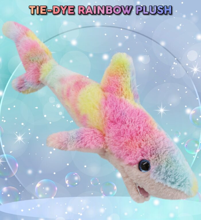 Rainbow Shark Small 14" - Super-Soft Plush - Image 2