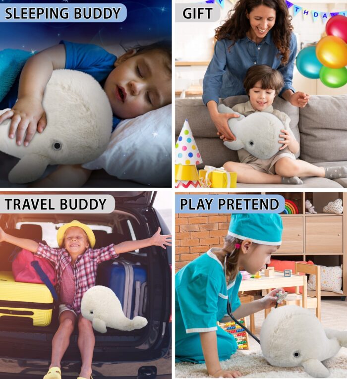 White Whale Large 13" - Super-Soft Plush - Image 4