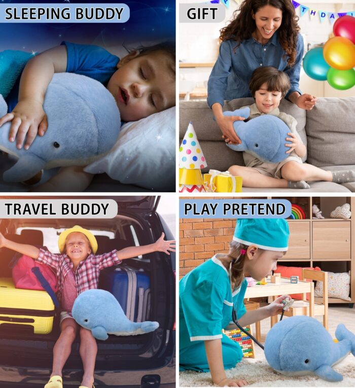 Blue Whale Large 13" - Super-Soft Plush - Image 4