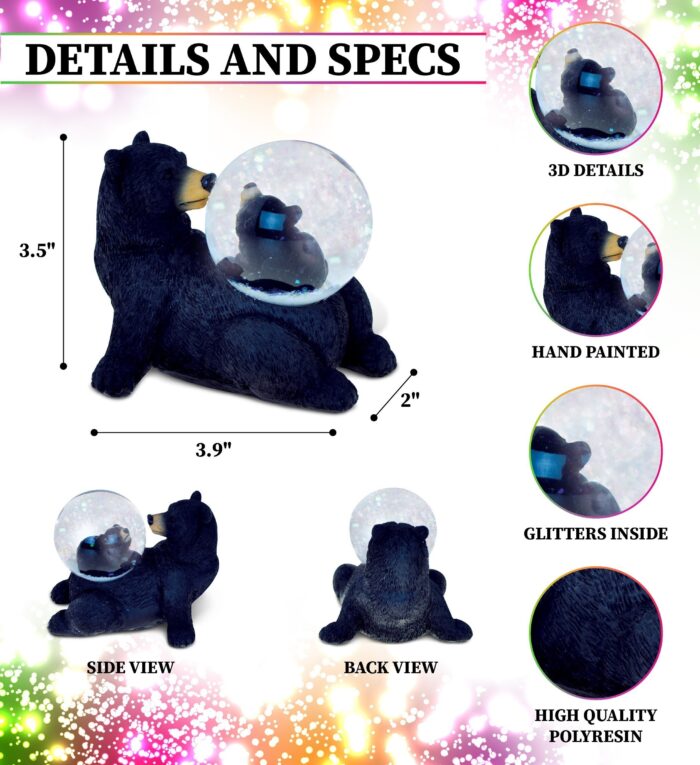 Black Bear (45Mm) - Wild Snow Globe - Image 2