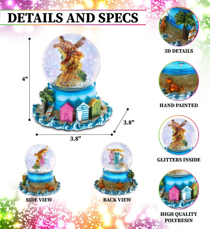 Cool Summer Sea Turtle (65mm) - Snowglobe - Image 2