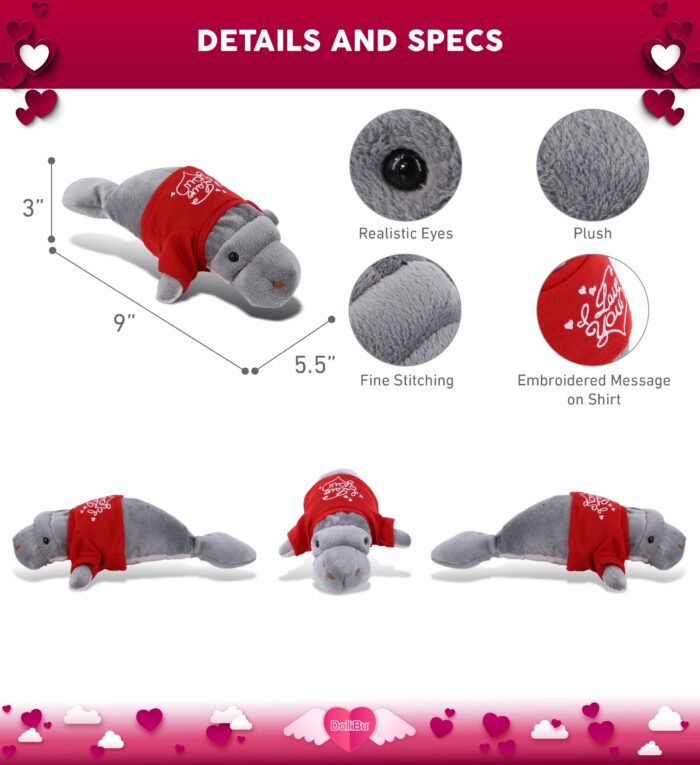 9" Grey Manatee - Wild Collection Plush - Image 2