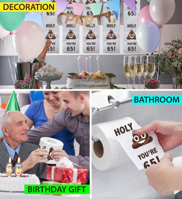 Printed TP - Holy Poop  You're 65 - Bday Number - Image 5