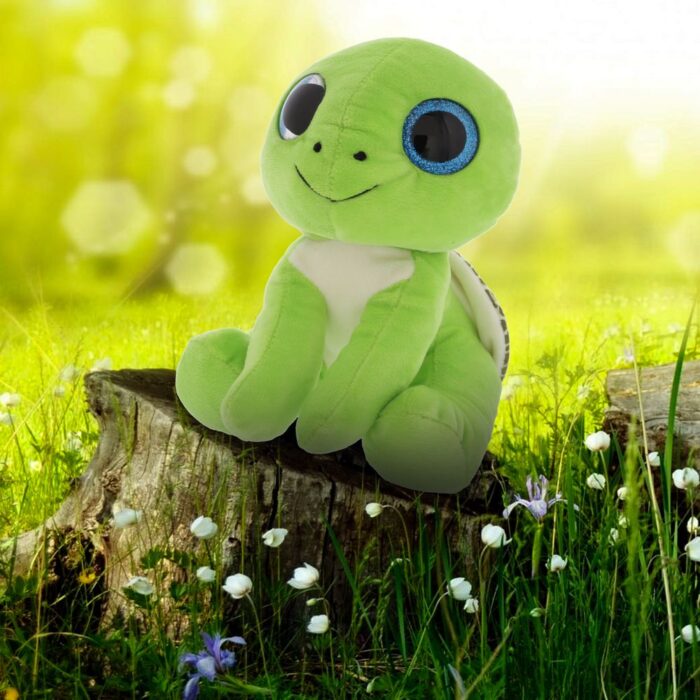 Large Green Sea Turtle - Sparkle Eyes Plush - Image 9