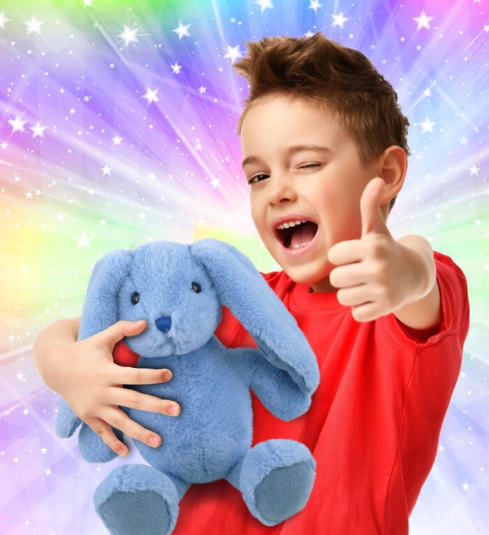 Baby Blue Rabbit 8" - Super-Soft Plush - Image 2