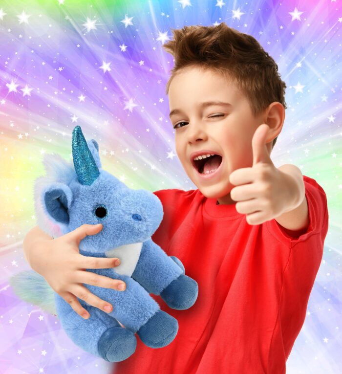 Blue Unicorn 9" - Super-Soft Plush - Image 2