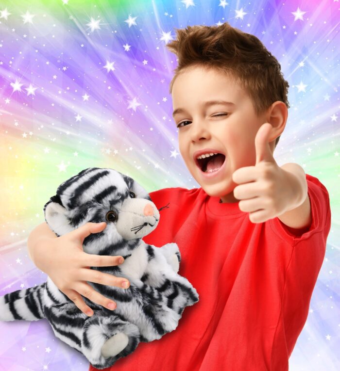 Squat White Tiger 8" - Super-Soft Plush - Image 2