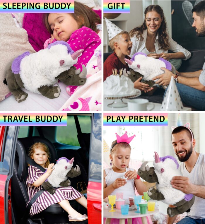 16" Rhino - Unicorn Wild Collection Plush - Image 4