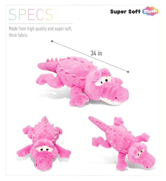Xl Pink Alligator - Stylish Plush Pillow - Image 3