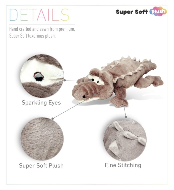 Xl Grey Alligator - Stylish Plush Pillow - Image 2