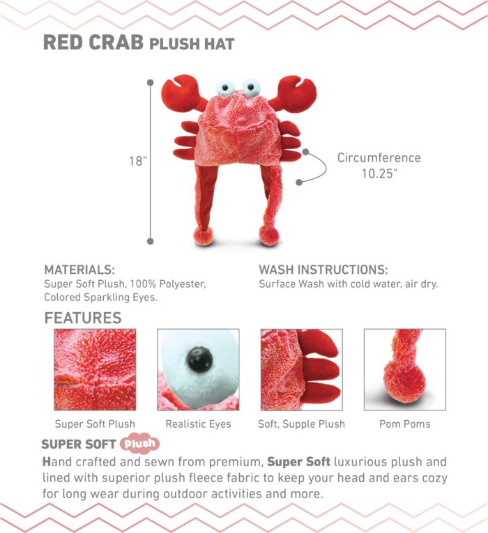 Red Crab - Super-Soft Plush Hat - Image 2