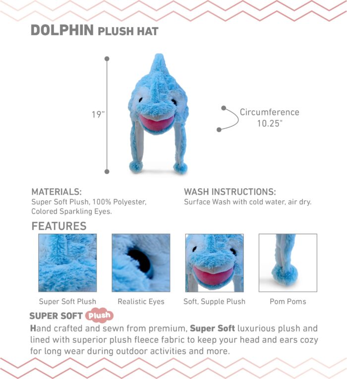 Dolphin - Super-Soft Plush Hat - Image 2