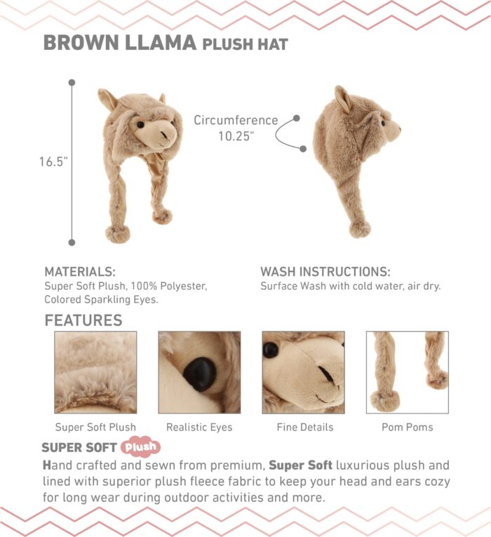 Brown Llama - Super Soft Plush Hat - Image 2
