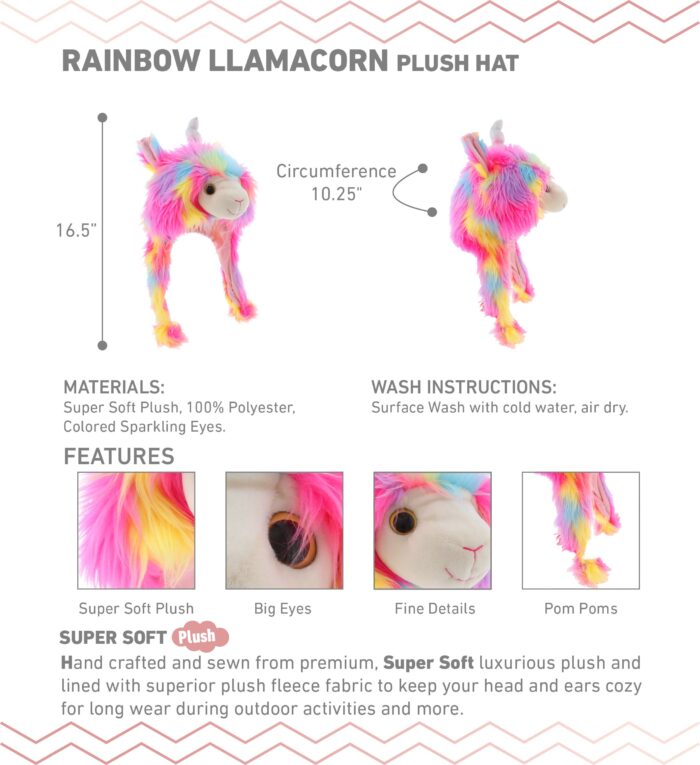 Rainbow Llamacorn - Super Soft Plush Hat - Image 2