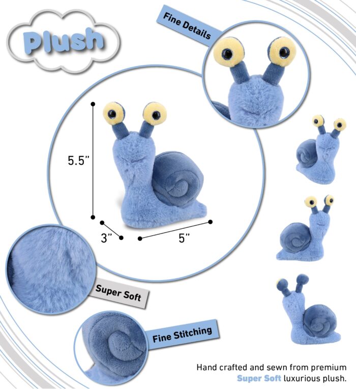 Blue Snail Small 5.5" - Super-Soft Plush - Image 3