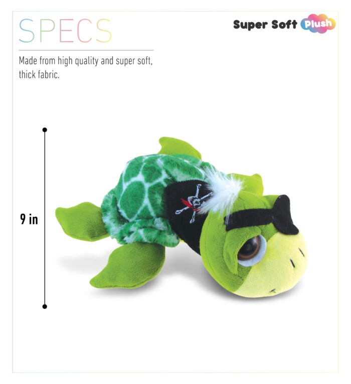 Green Pirate Turtle - Super-Soft Plush - Image 3