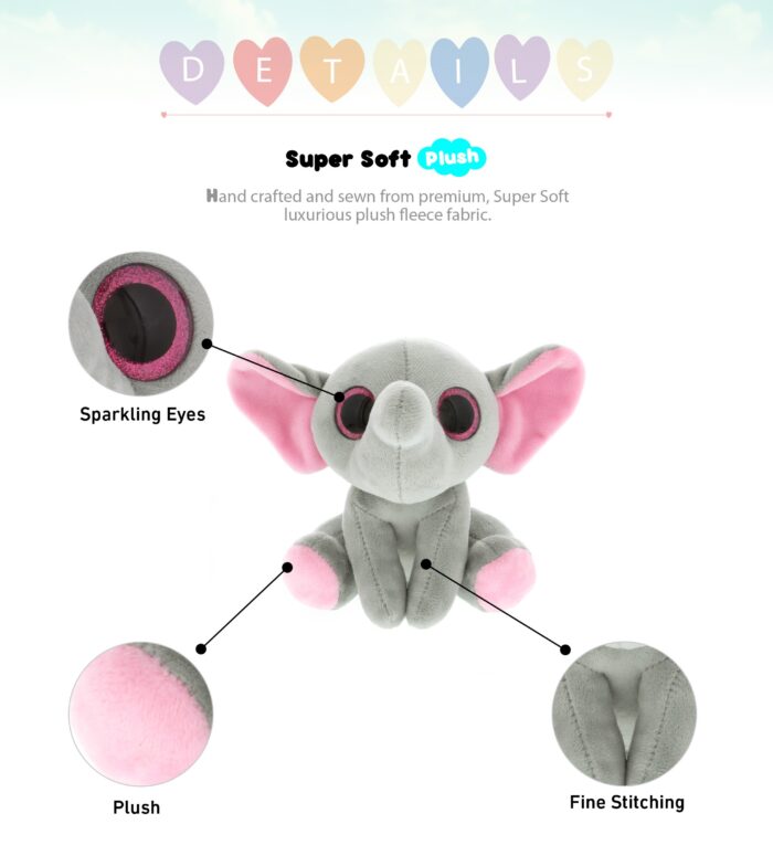 Small Elephant - Sparkle Eyes Plush - Image 2