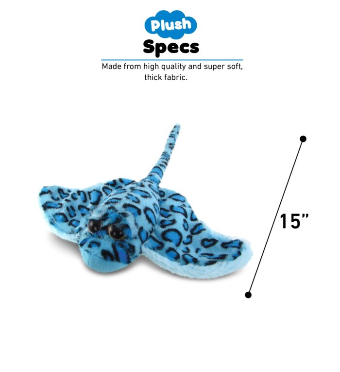 Blue Sting Ray - Super-Soft Plush - Image 3