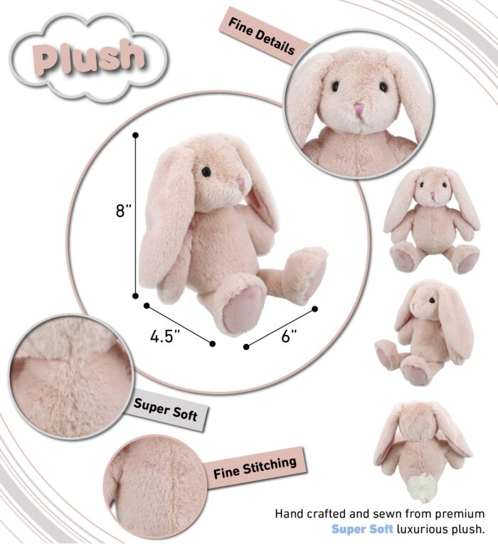 Baby Pink Rabbit 8" - Super-Soft Plush - Image 3