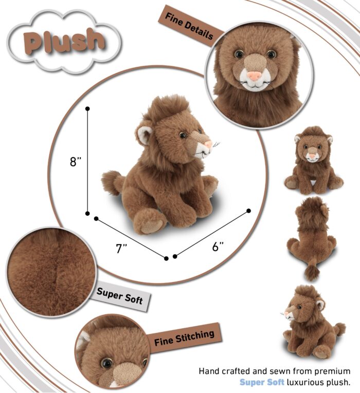 Squat Lion 8" - Super-Soft Plush - Image 3