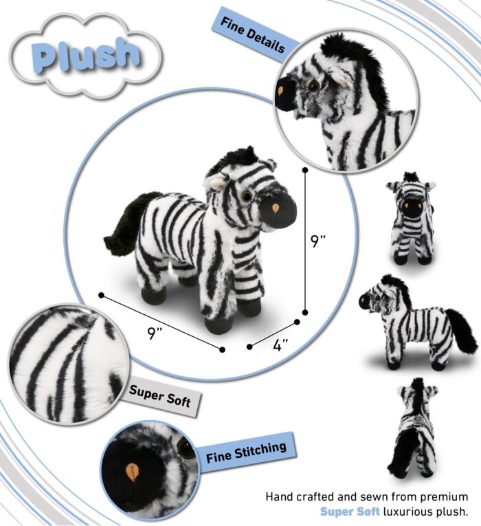 Zebra 9" - Super-Soft Plush - Image 3