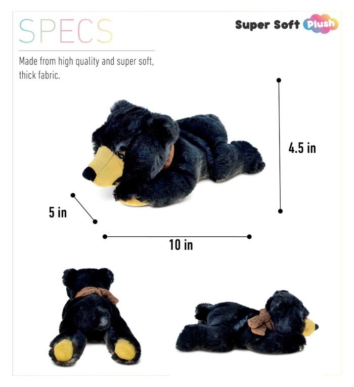 Lying Wild Black Bear - Super Soft Plush - Image 3