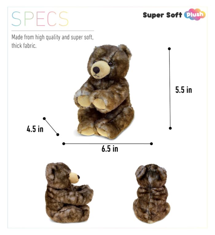 Cute Sitting Grizzly - Super Soft Plush - Image 3