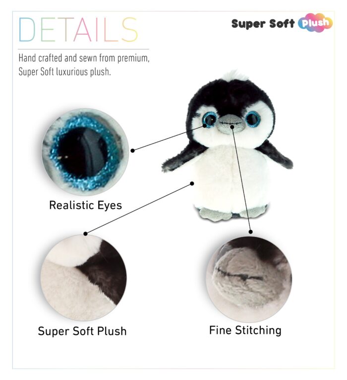 Grey Penguin 6.5 Inch - Super Soft Plush - Image 2