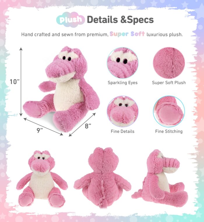 Sitting Pink Alligator - Super-Soft Plush - Image 3