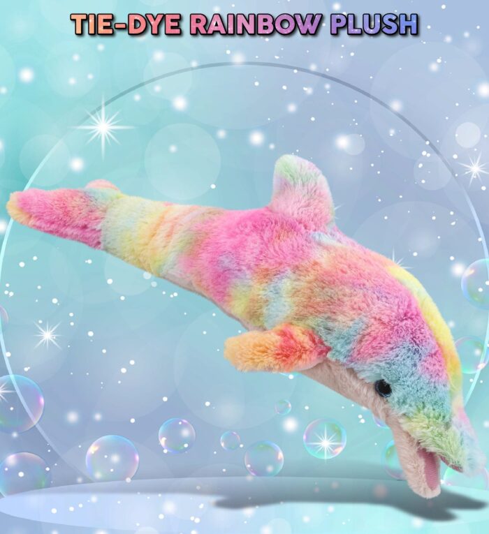 Rainbow Dolphin Small 14" - Super-Soft Plush - Image 2