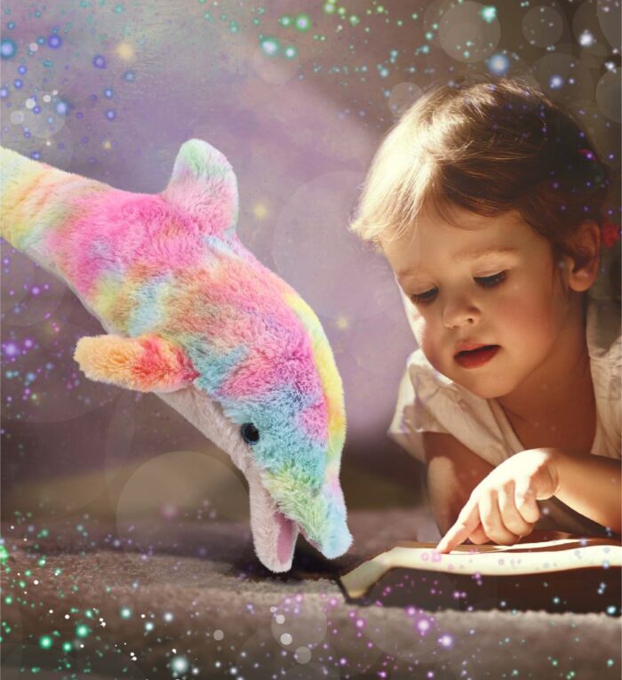 Rainbow Dolphin Small 14" - Super-Soft Plush - Image 6