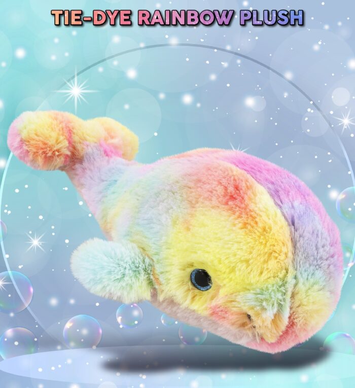 Rainbow Whale Small 7" - Super-Soft Plush - Image 2