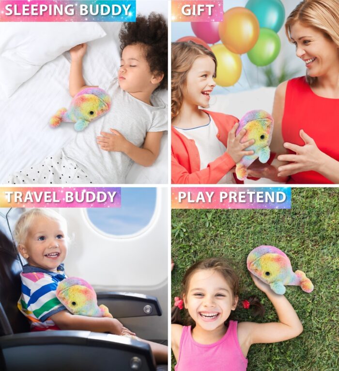 Rainbow Whale Small 7" - Super-Soft Plush - Image 4