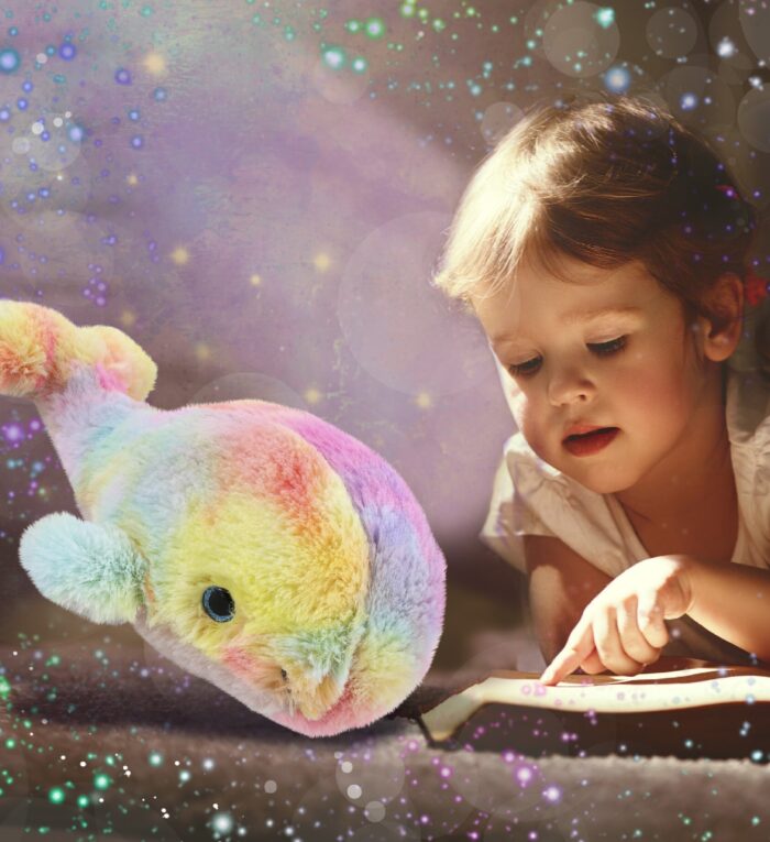 Rainbow Whale Large 9" - Super-Soft Plush - Image 6