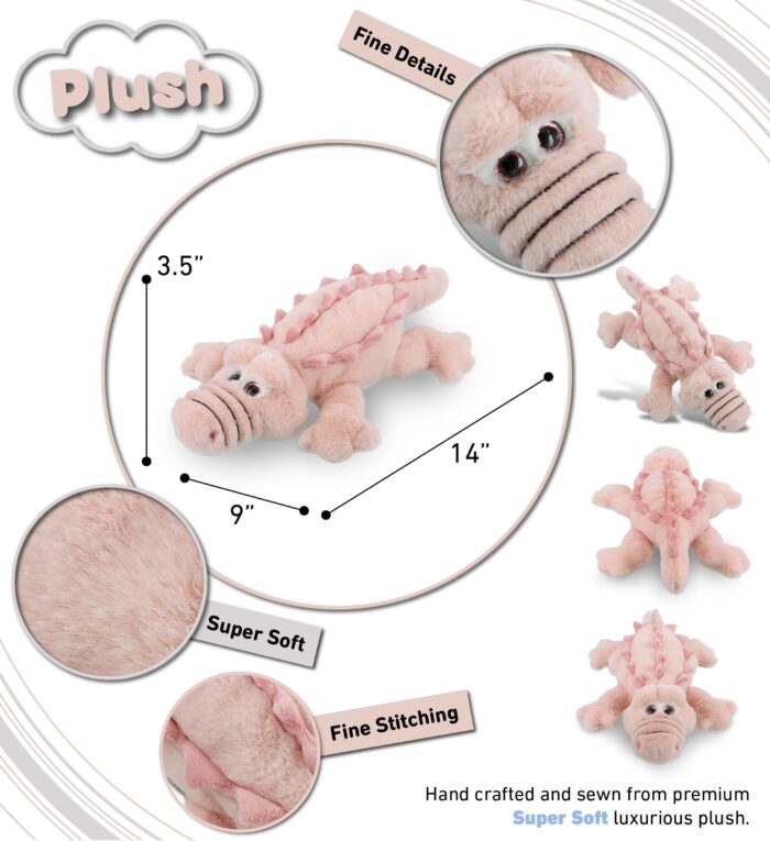 Pink Alligator Small 14" - Super-Soft Plush - Image 3