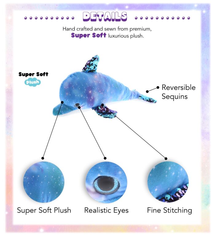 12" Dolphin - Space Sequin Plush - Image 2