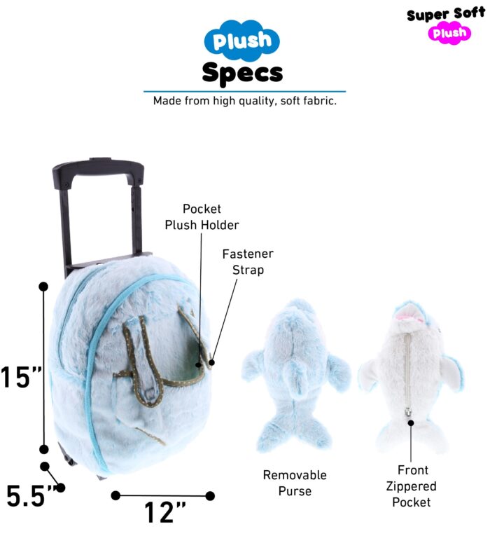 Dolphin - Super Soft Plush Trolley & Purse - Image 3