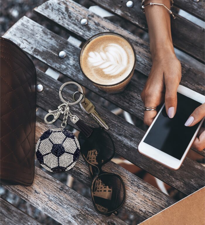 Soccer - Sparkling Rhinestones Charm With Tassel - Image 7