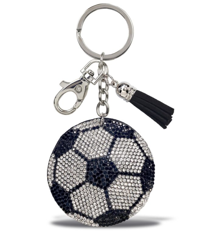 Soccer - Sparkling Rhinestones Charm With Tassel