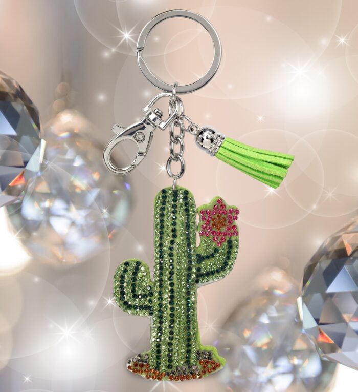 Cactus - Sparkling Rhinestones Charm With Tassel - Image 4